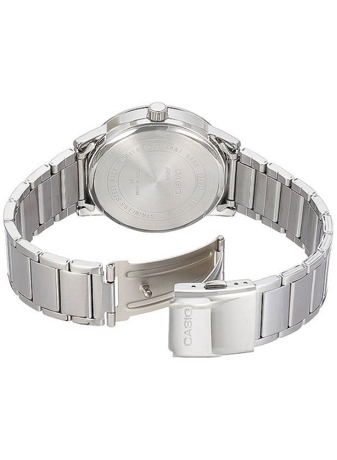 كاسيو Enticer Analog Men’s Watch MTP‑E312D‑1B1VDF, 38.9 mm Black Dial, Silver Stainless Steel Bracelet, 50 m WR - Image 2